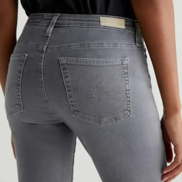 AG Adriano Goldschmied The Prima Crop Cigarette Light Grey Skinny Jeans - Picture 3 of 16